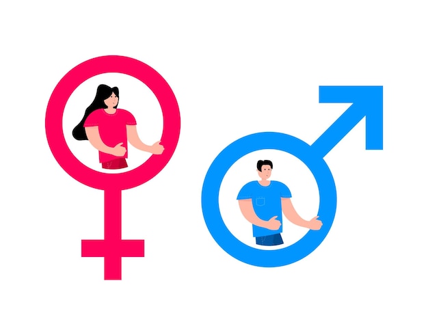 Icona di genere maschio e femmina uomo e donna