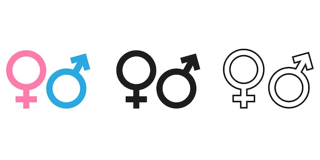 gender icon vector design. male, female sign of gender equality icon vector. vector illustration eps
