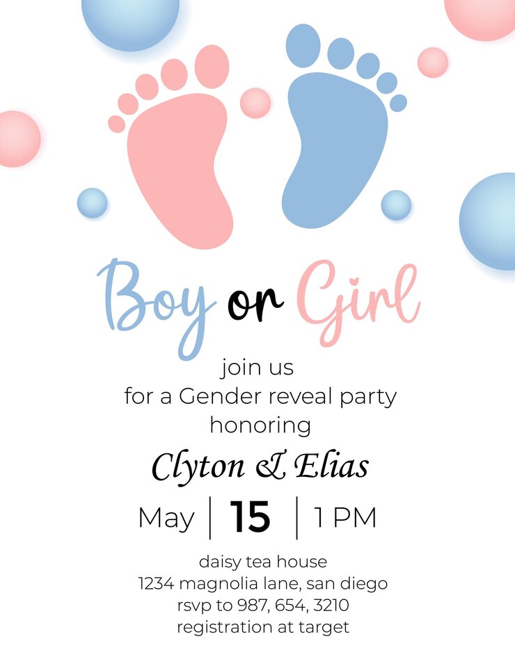 Vector gender onthullen feest achtergrond jongen of meisje onthullen feest babys geslacht onthullen feestviering