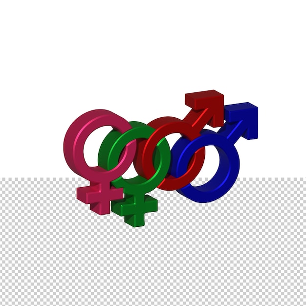 Gender reveal 3D symbol