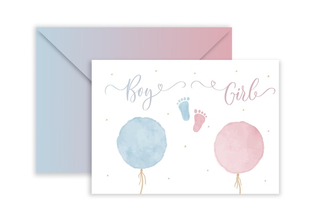 Gender Reveal calligraphy banner Boy or Girl For Baby shower party invitation