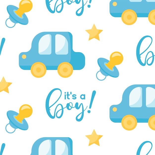 Gender reveal seamless pattern Decorative elements for baby shower design Gender reveal party card