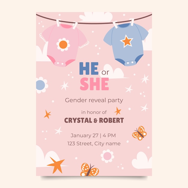 Gender reveal template design