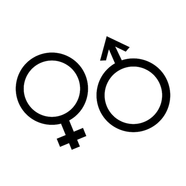 gender sing. man and woman symbol. female and male icon. isolated on white background. stock vector