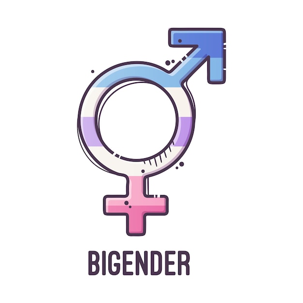 Simbolo di genere bigender segni di orientamento sessuale vector