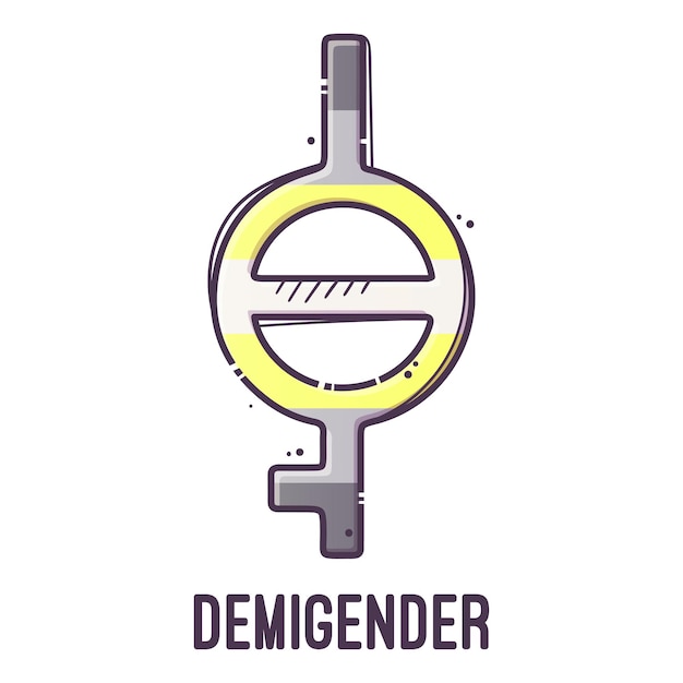 Gender symbol demigender signs of sexual orientation vector