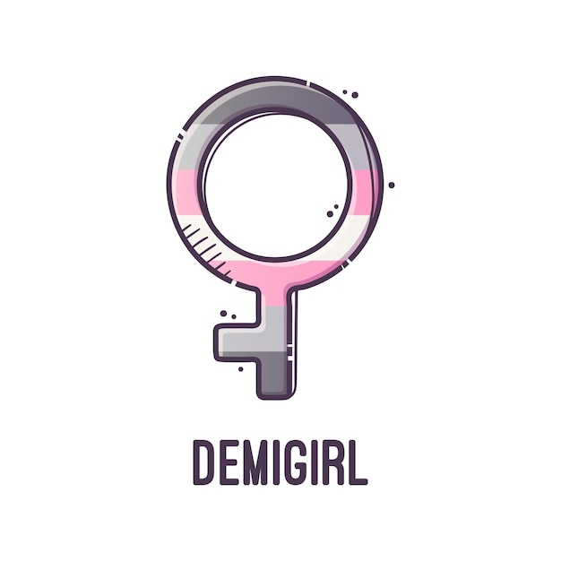 Vector gender symbol demigirl signs of sexual orientation vector