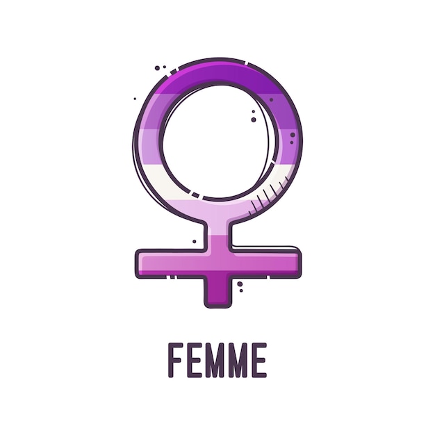 Vector gender symbol femme signs of sexual orientation vector