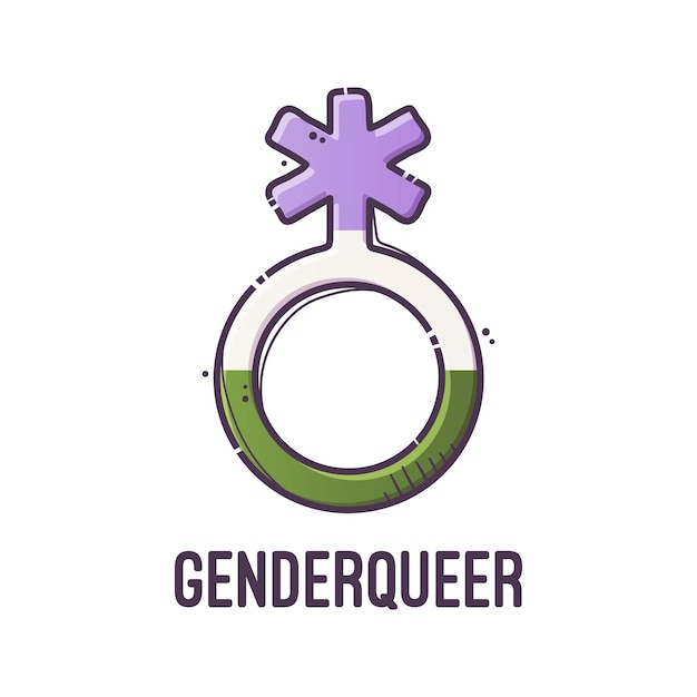 성별 기호 Genderqueer 성적 취향 벡터의 징후