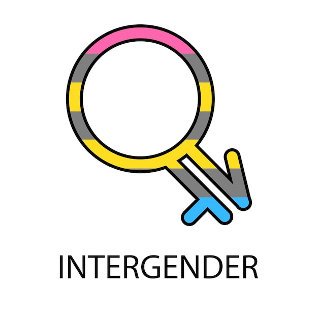 Vector gender symbol of intergender