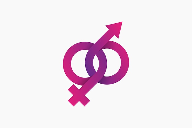 Gender symbol logo inspiration male and female sex sign vector Illustration