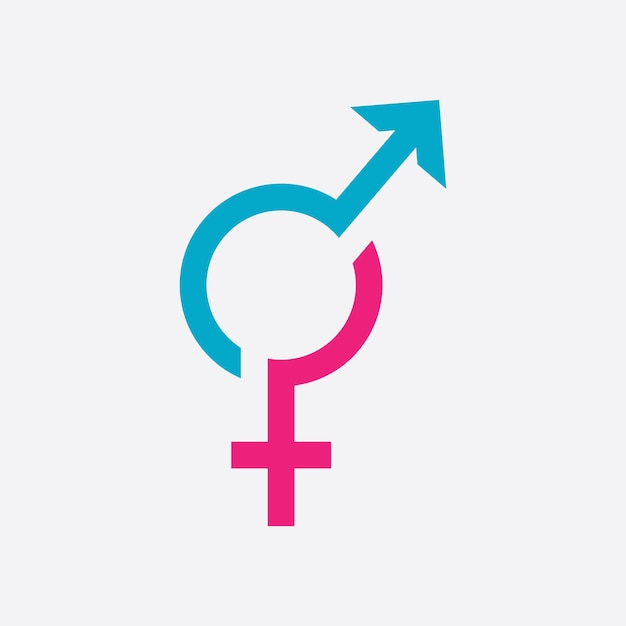 Vector gender symbol logo of sex and equality of males and females vector illustration