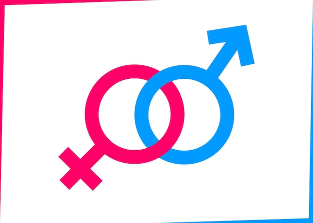 Gender symbol male and female icon flat design template vector illustration