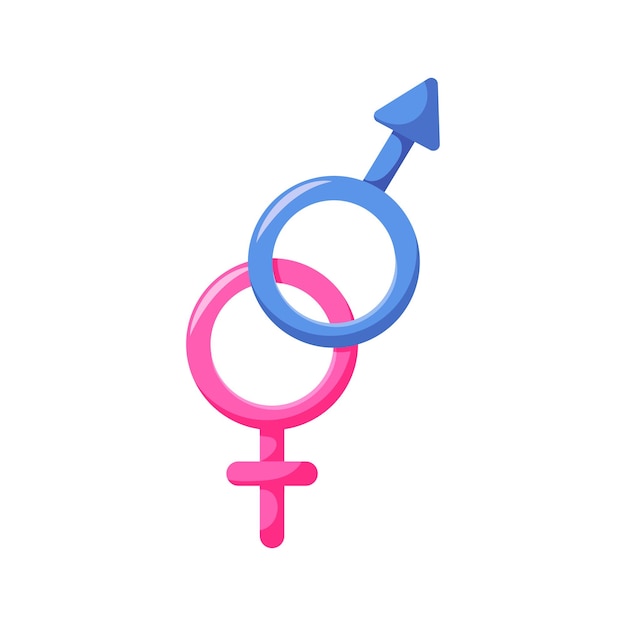 Gender symbol Pink and blue cartoon icon