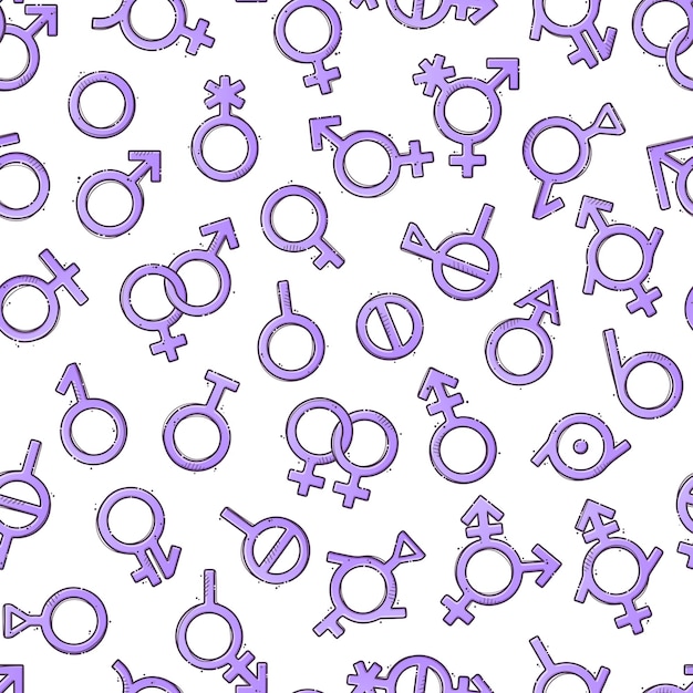 Vector gender symbols pattern signs of sexual orientation vector