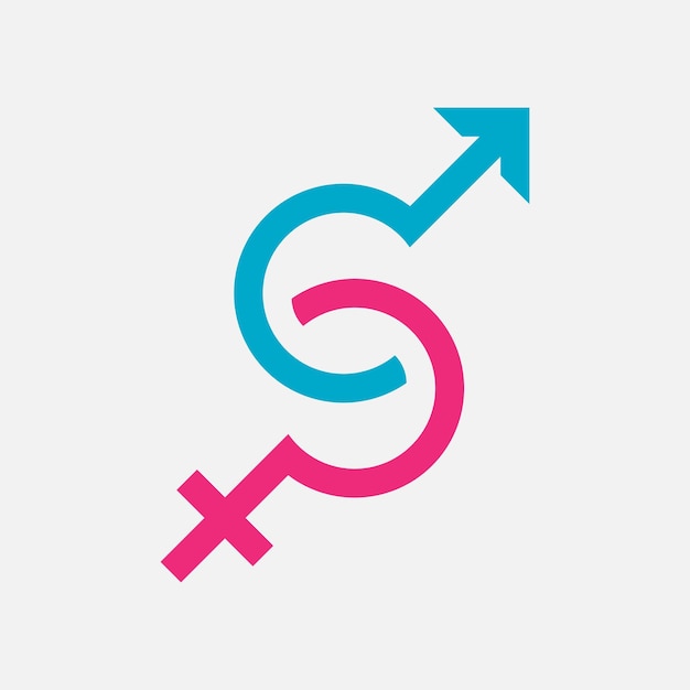 Vector gender symbool logo van geslacht en gelijkheid van mannen en vrouwen vector illustratie