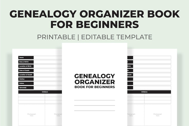 Editable Genealogy Organizer Notebook