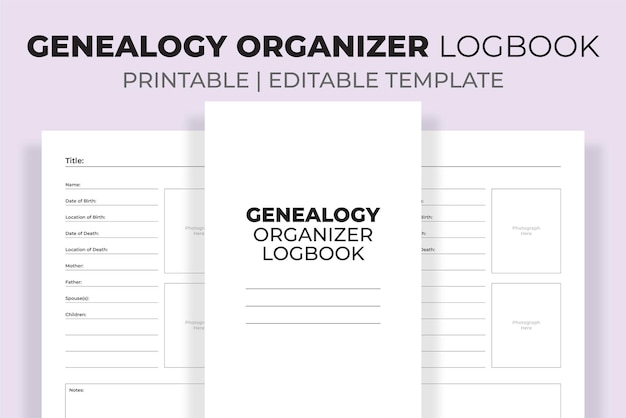 Genealogy Organizer Logbook KDP Interior