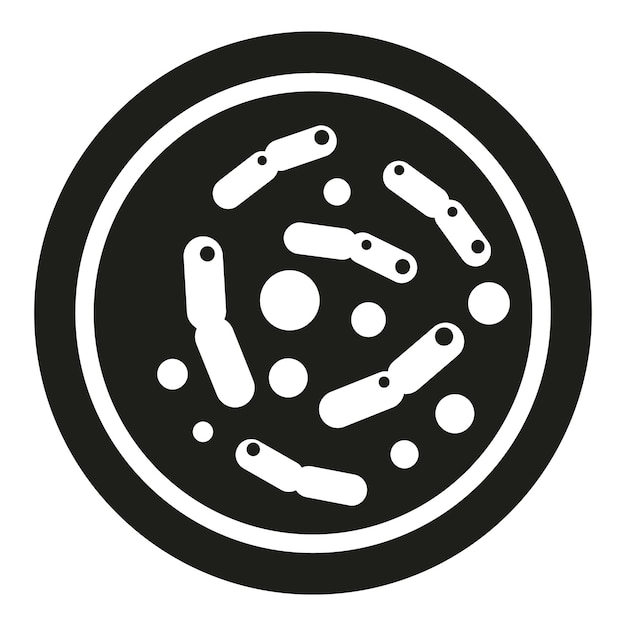 Geneeskunde bacteriën pictogram eenvoudige vector petrischaal medisch experiment