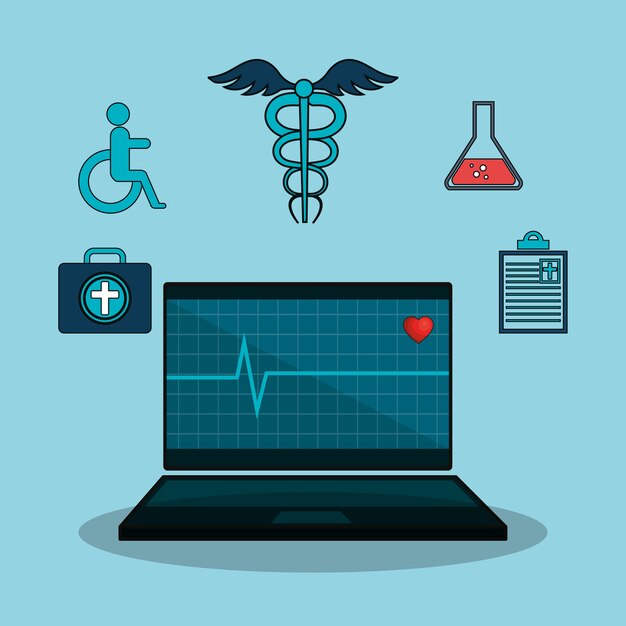 geneeskunde online plat pictogrammen