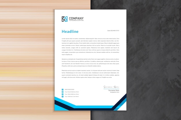 General Blue business letterhead template