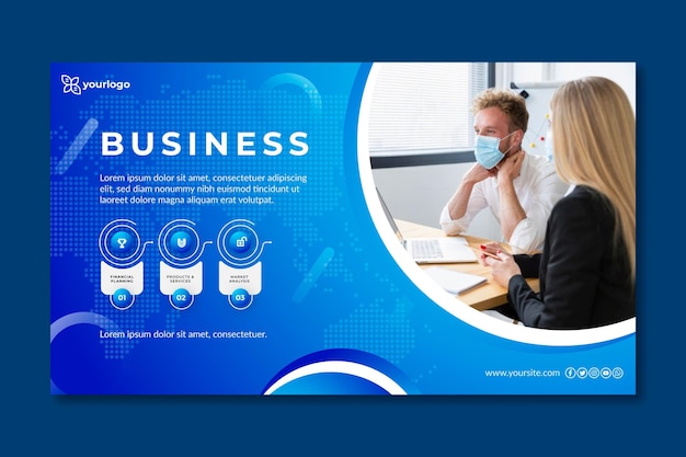 General business banner template with photo