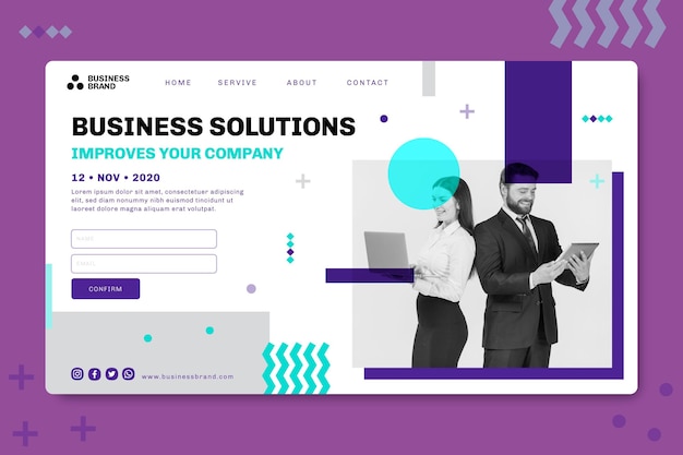 Vector general business landing page