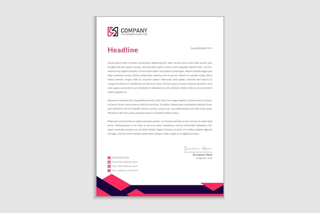 General business Red letterhead template