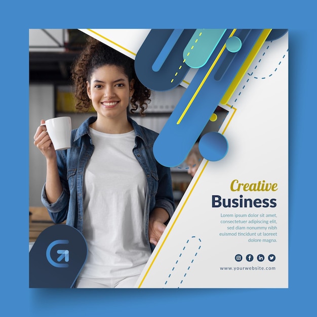 General business squared flyer template