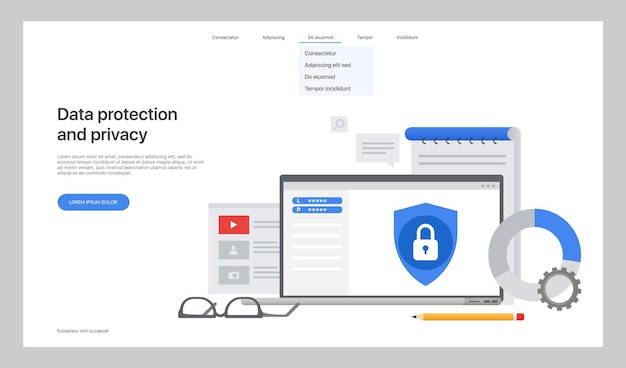 The General Data Protection Regulation Exchange design flat concept