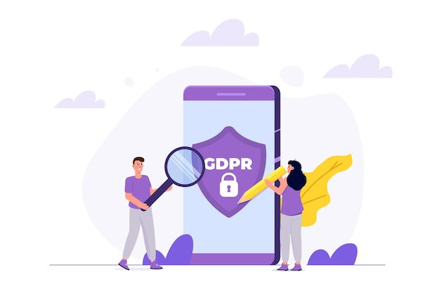 Общий регламент защиты данных GDPR iconcept Векторная иллюстрация