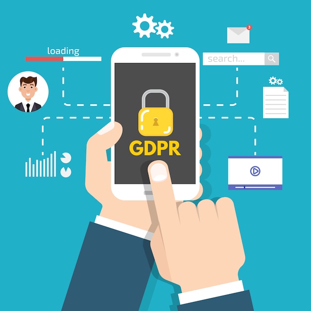 Regolamento generale sulla protezione dei dati - gdpr. illustrazione vettoriale