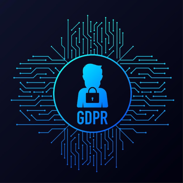 Общий регламент по защите данных GDPR Векторная иллюстрация