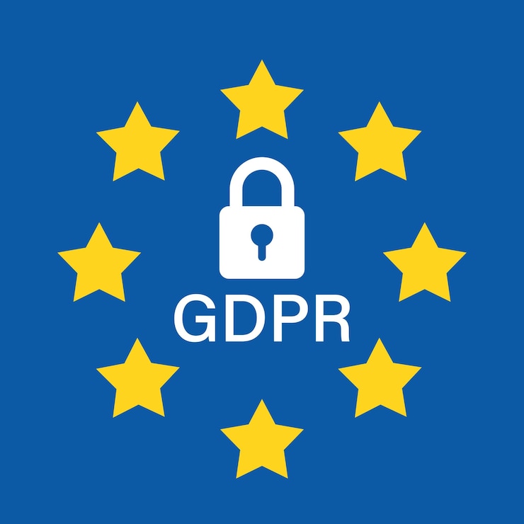 Vector データ保護に関する一般規制 パッドロック ベクトル アイコン フラット スタイル gdpr イラスト 背景 gdpr コンセプト