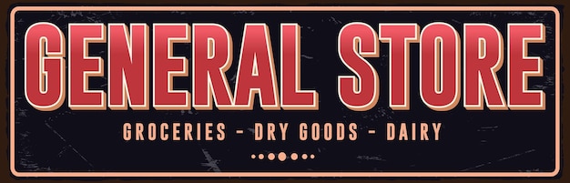 General store retro poster billboard vector template