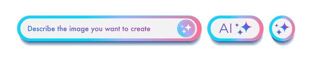 generate ai bar and buttons user interface 3d colorful style artificial intelligence button trendy neumorphic for ui ux element app website