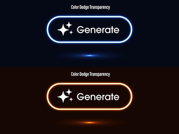 generate ai button buttons neon color with generate ai symbols artificial intelligence and machine learning technology concept press buttons to generate ideas vector illustration
