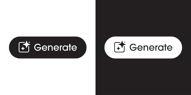 generate ai button flat button ai enters by command prompt to generate ideas chat with ai ui ux design vector illustration