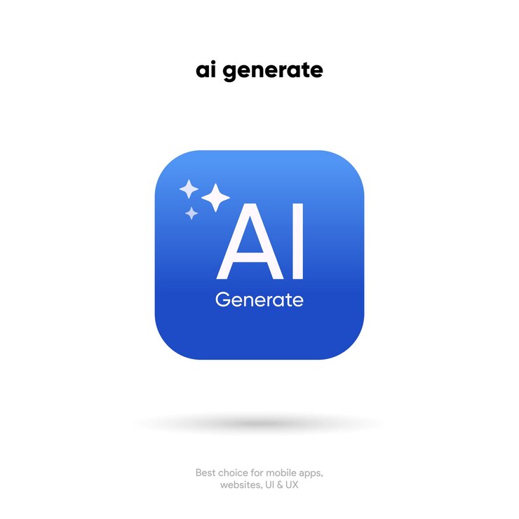 Vector generate ai button symbol artificial intelligence sign button machine learning generator