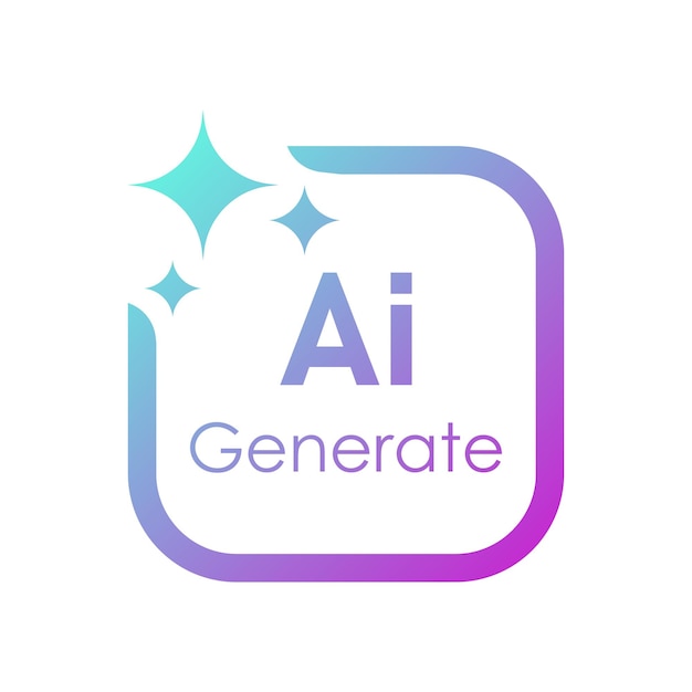 generate ai button user interface artificial intelligence ui ux design concept for website app isolated on black background vector illustration