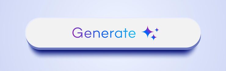 Vector generate ai button user interface on purple background artificial intelligence button trendy neumorphic style for ui ux element app website vector