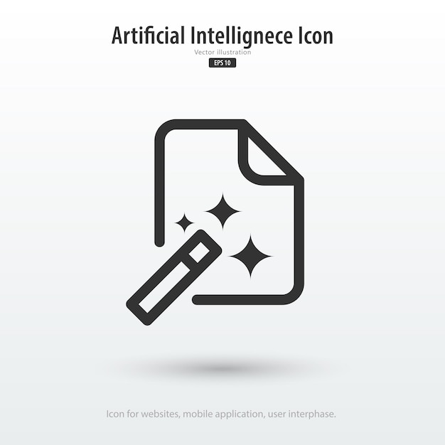 generate document ai icon document with generate symbol creating and edit data with machine learning artificial intelligence icon element for app and web vector illustration