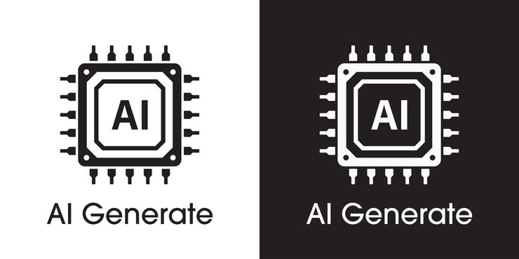 Vector generate icon ai chipset tools for generate from the text processor chip icon computer help assistant large data processing database concept vector illustration for web apps ux and ui