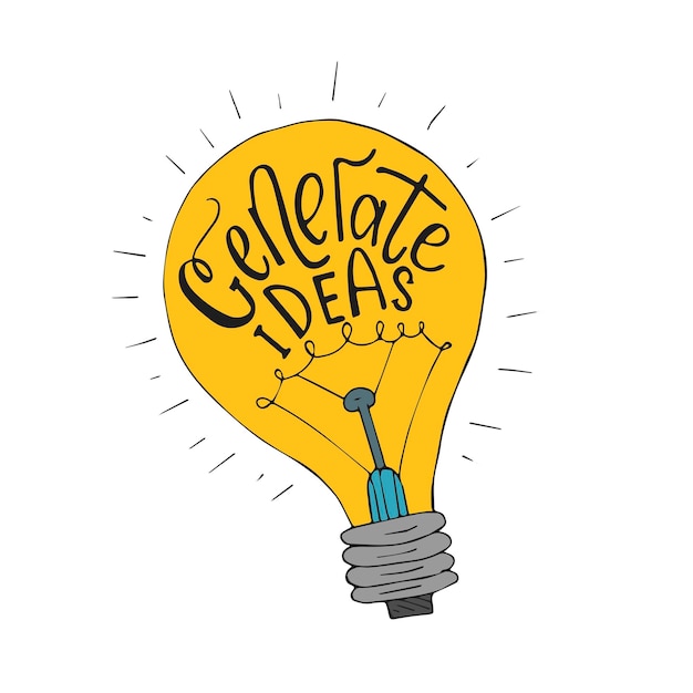 Vector generate ideas business vector llustration with lightbulb for modern designs