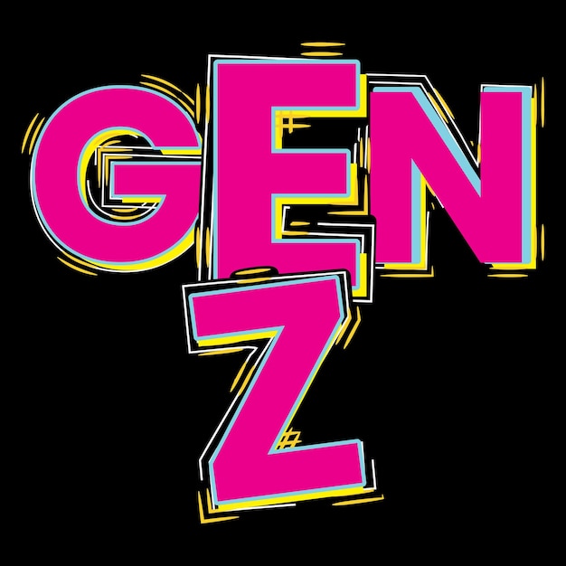 Vettore design delle magliette della generazione z. gen z