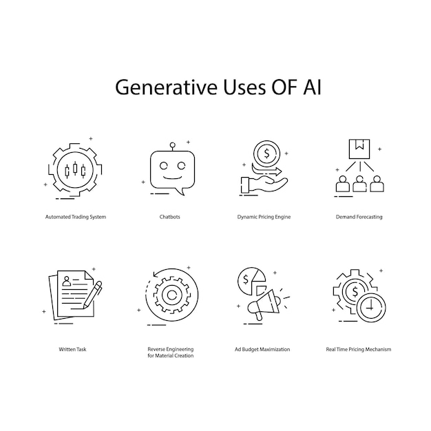 Applicazioni generative di ia icone vettoriali che sbloccano il potenziale creativo