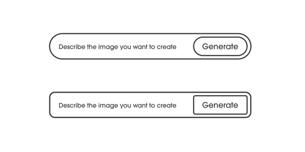 generative ai bar as part of ui ux design and web site enter command text to generate ideas artificial intelligence technology concept vector illustration
