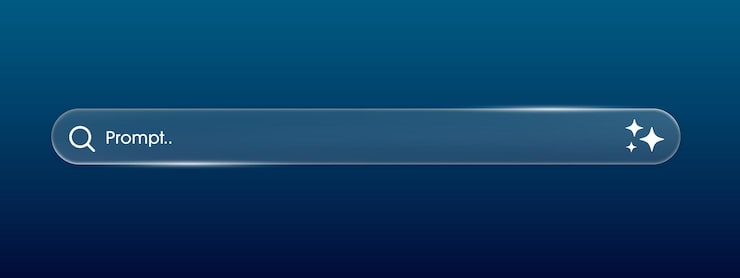 Vector generative ai bar in liquid glass style artificial intelligence concept search and analysis by ai chatbot and assistant modern web user interface element for ui ux design vector illustration