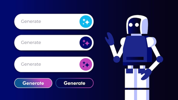 Vector generative ai fill bar and button user interface artificial intelligence ui ux graphic design