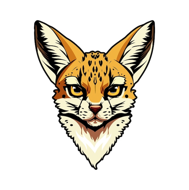 Generative ai serval cat animal mascot Ai generated character Isolated graceful and majestic wildcat emblem embodies wild beauty symbolizing agility elegance and untamed spirit for club or team